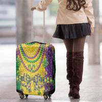 Mardi Gras Luggage Cover Beadeds Necklace With Fleur De Lis - Wonder Print Shop