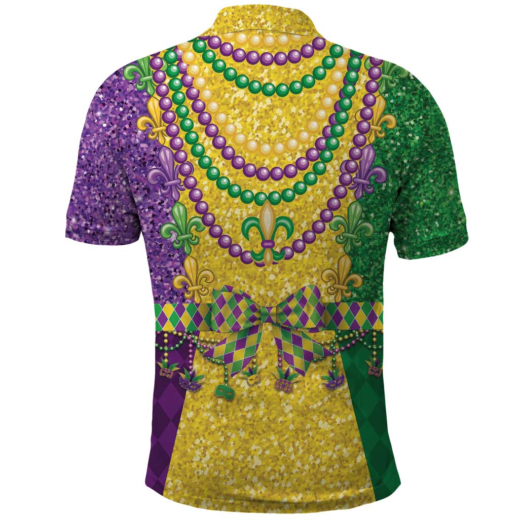Mardi Gras Polo Shirt Beadeds Necklace With Fleur De Lis - Wonder Print Shop