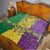 Mardi Gras Quilt Beadeds Necklace With Fleur De Lis - Wonder Print Shop