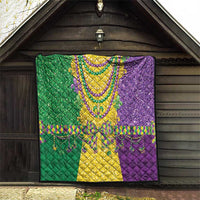 Mardi Gras Quilt Beadeds Necklace With Fleur De Lis - Wonder Print Shop