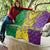 Mardi Gras Quilt Beadeds Necklace With Fleur De Lis - Wonder Print Shop