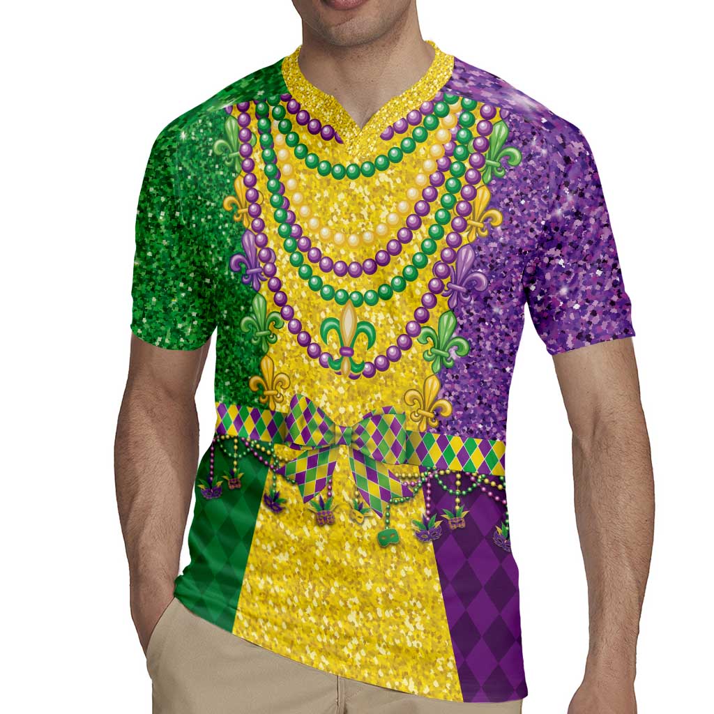 Mardi Gras Rugby Jersey Beadeds Necklace With Fleur De Lis - Wonder Print Shop