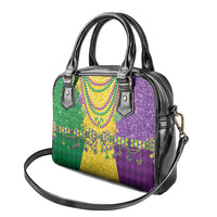 Mardi Gras Shoulder Handbag Beadeds Necklace With Fleur De Lis
