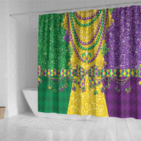 Mardi Gras Shower Curtain Beadeds Necklace With Fleur De Lis