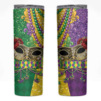 Mardi Gras Skinny Tumbler Beadeds Necklace With Fleur De Lis - Wonder Print Shop