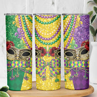 Mardi Gras Skinny Tumbler Beadeds Necklace With Fleur De Lis - Wonder Print Shop
