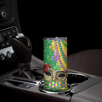 Mardi Gras Skinny Tumbler Beadeds Necklace With Fleur De Lis - Wonder Print Shop