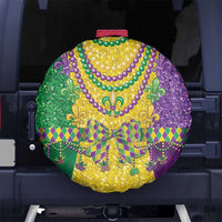 Mardi Gras Spare Tire Cover Beadeds Necklace With Fleur De Lis - Wonder Print Shop
