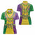 Mardi Gras Women Polo Shirt Beadeds Necklace With Fleur De Lis - Wonder Print Shop