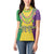 Mardi Gras Women Polo Shirt Beadeds Necklace With Fleur De Lis - Wonder Print Shop