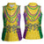 Mardi Gras Women Sleeveless Polo Shirt Beadeds Necklace With Fleur De Lis - Wonder Print Shop