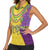 Mardi Gras Women Sleeveless Polo Shirt Beadeds Necklace With Fleur De Lis - Wonder Print Shop