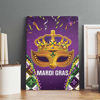 King Mask Mardi Gras Canvas Wall Art Let's Party Beadeds With Fleur De Lis - Wonder Print Shop