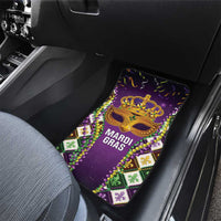 King Mask Mardi Gras Car Mats Let's Party Beadeds With Fleur De Lis - Wonder Print Shop