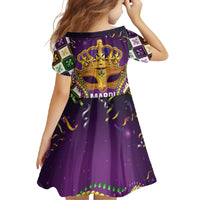 King Mask Mardi Gras Family Matching Summer Maxi Dress and Hawaiian Shirt Let's Party Beadeds With Fleur De Lis - Wonder Print Shop