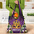 King Mask Mardi Gras Grocery Bag Let's Party Beadeds With Fleur De Lis