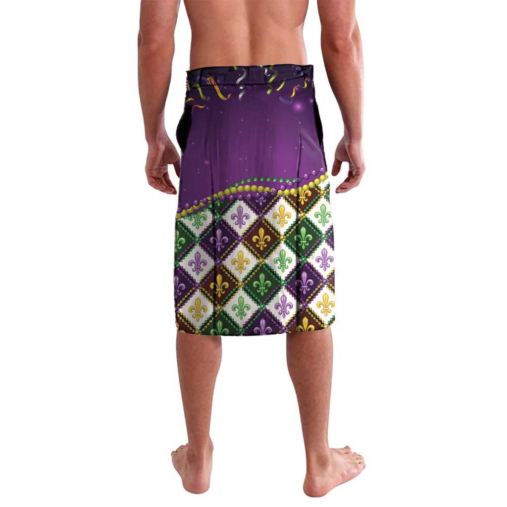 King Mask Mardi Gras Lavalava Let's Party Beadeds With Fleur De Lis - Wonder Print Shop