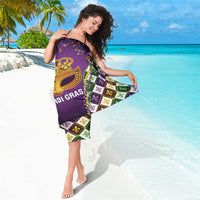 King Mask Mardi Gras Sarong Let's Party Beadeds With Fleur De Lis - Wonder Print Shop