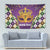 King Mask Mardi Gras Tapestry Let's Party Beadeds With Fleur De Lis - Wonder Print Shop