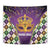 King Mask Mardi Gras Tapestry Let's Party Beadeds With Fleur De Lis - Wonder Print Shop