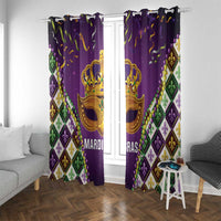 King Mask Mardi Gras Window Curtain Let's Party Beadeds With Fleur De Lis - Wonder Print Shop