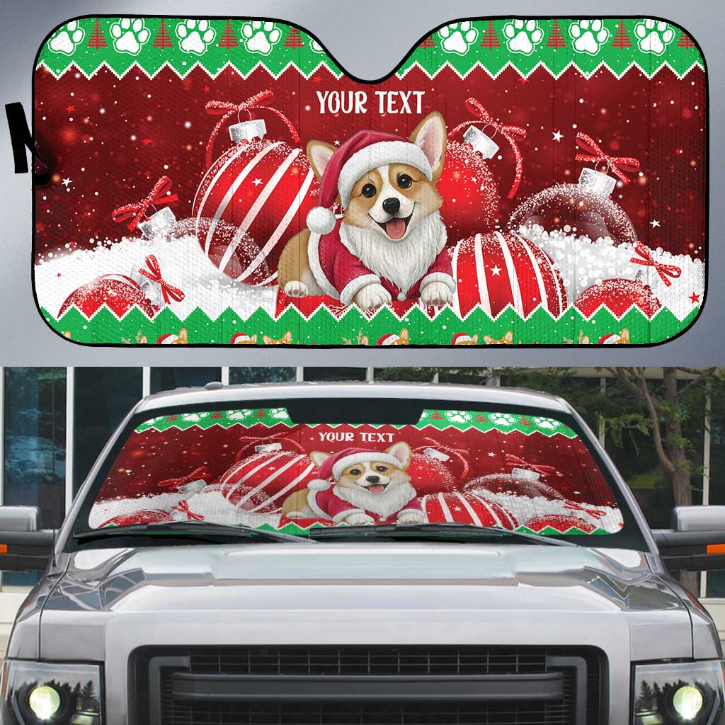 Personalised Wales Corgi Christmas Auto Sun Shade Merry Corg-mas Flag Color - Wonder Print Shop