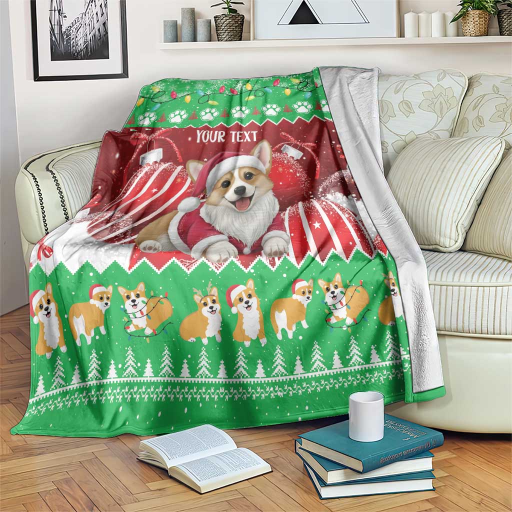 Personalised Wales Corgi Christmas Blanket Merry Corg-mas Flag Color - Wonder Print Shop