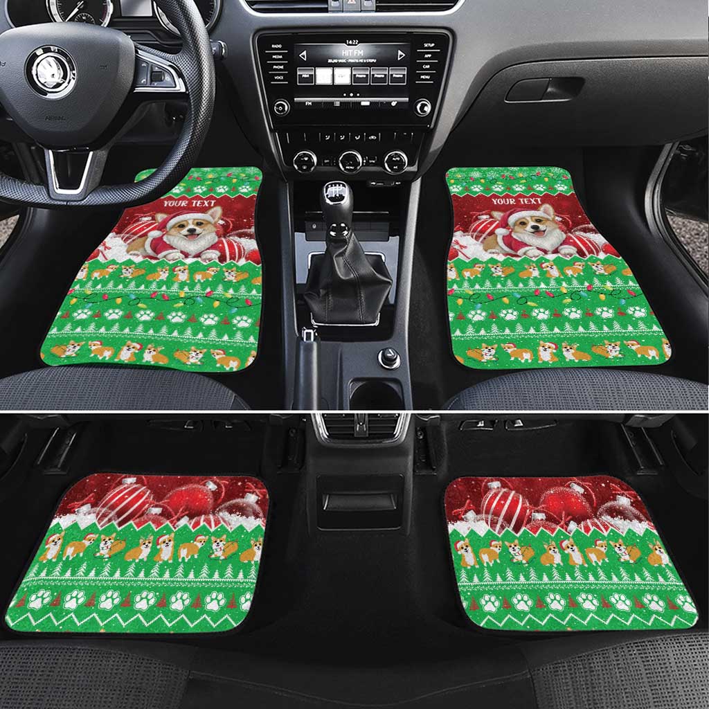 Personalised Wales Corgi Christmas Car Mats Merry Corg-mas Flag Color - Wonder Print Shop