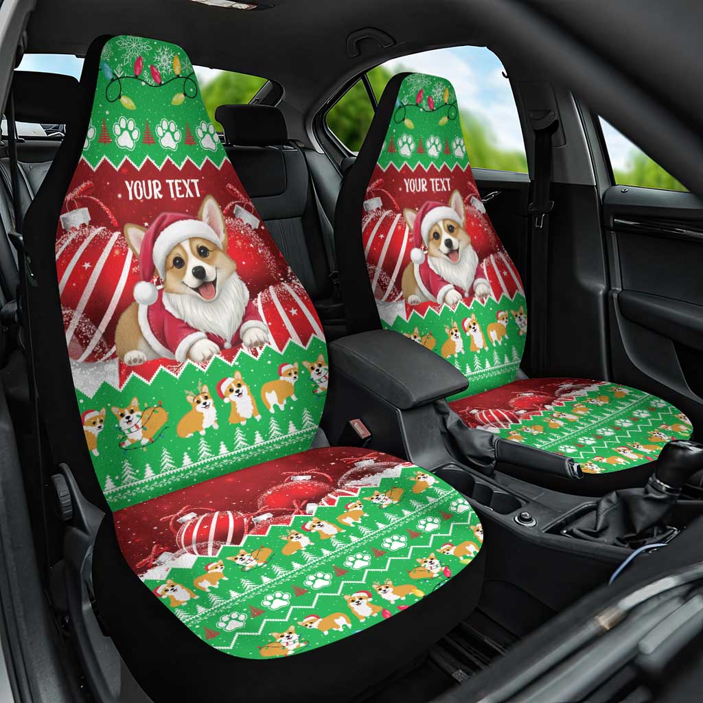 Personalised Wales Corgi Christmas Car Seat Cover Merry Corg-mas Flag Color - Wonder Print Shop