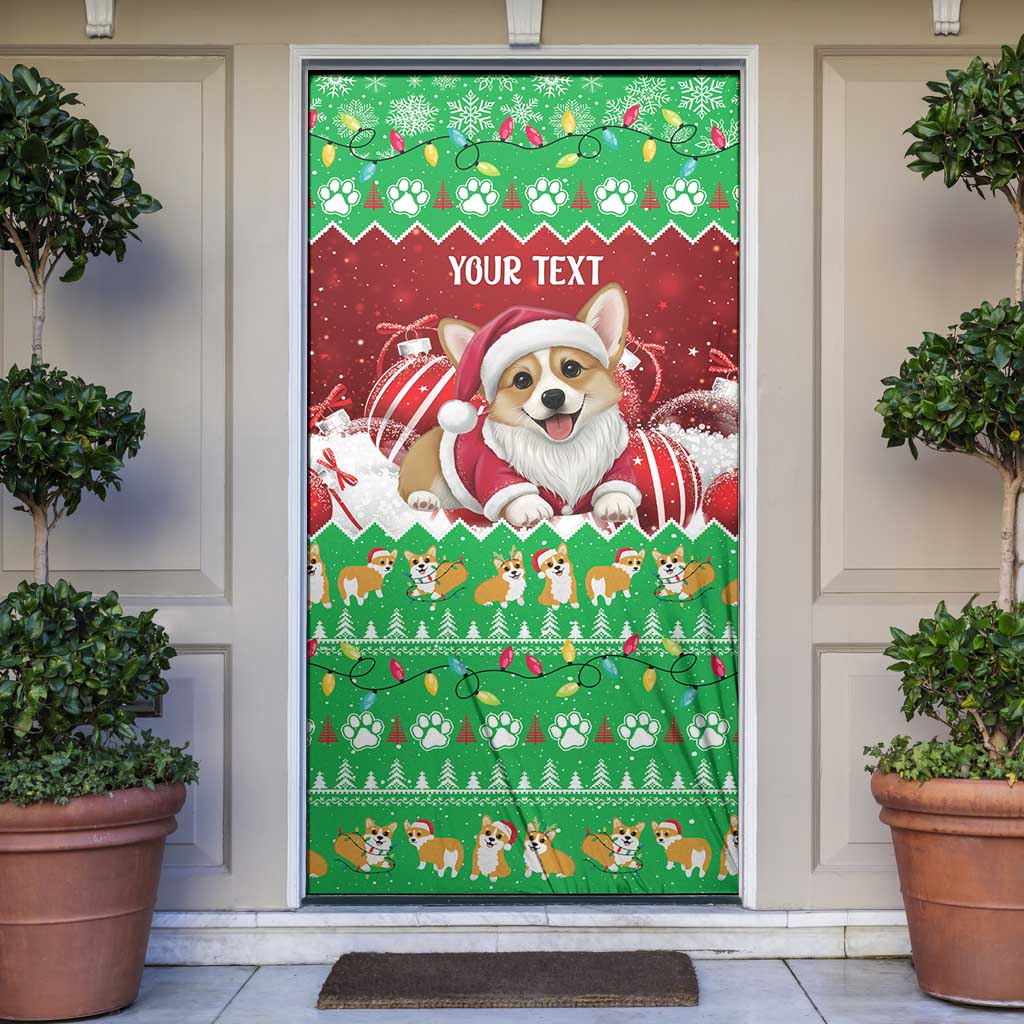 Personalised Wales Corgi Christmas Door Cover Merry Corg-mas Flag Color - Wonder Print Shop