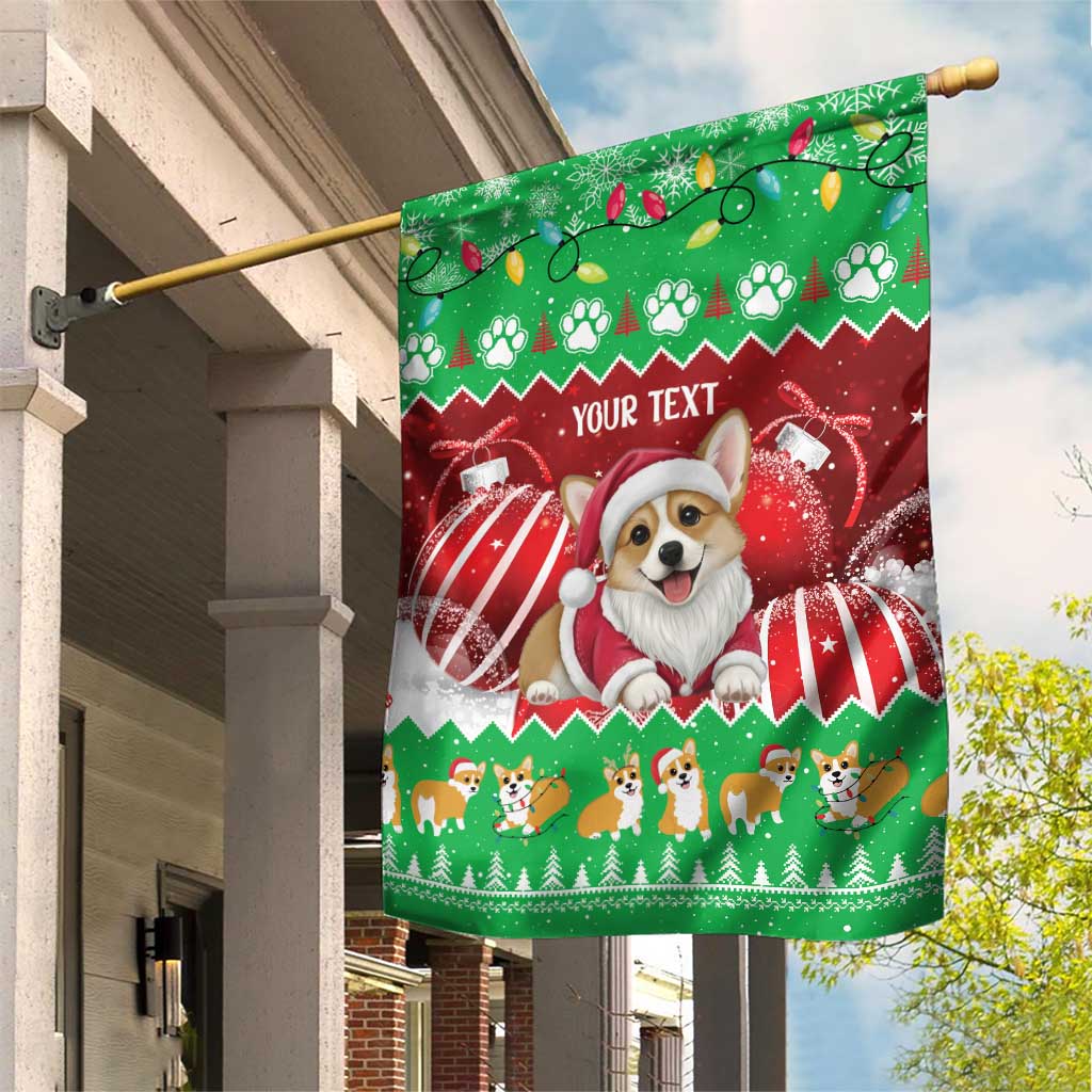Personalised Wales Corgi Christmas Garden Flag Merry Corg-mas Flag Color - Wonder Print Shop
