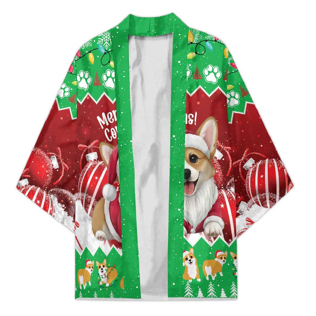 Personalised Wales Corgi Christmas Kimono Merry Corg-mas Flag Color - Wonder Print Shop