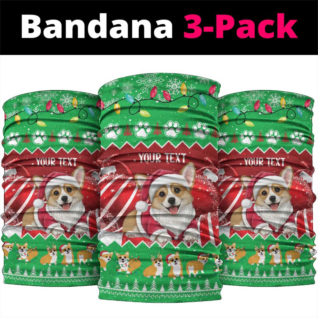 Personalised Wales Corgi Christmas Neck Gaiter Merry Corg-mas Flag Color - Wonder Print Shop