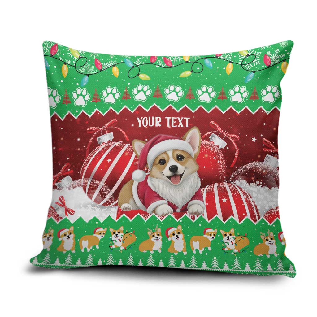Personalised Wales Corgi Christmas Pillow Cover Merry Corg-mas Flag Color - Wonder Print Shop