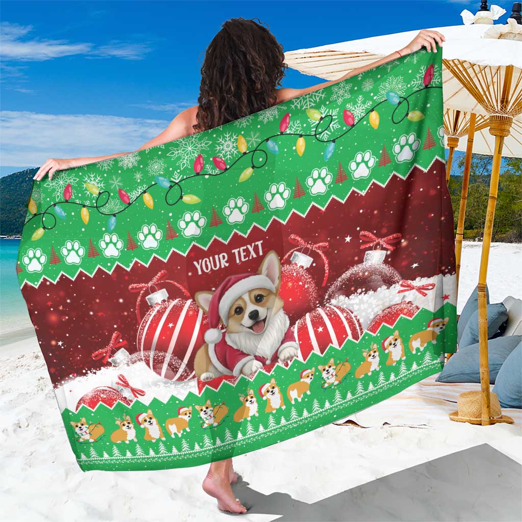 Personalised Wales Corgi Christmas Sarong Merry Corg-mas Flag Color - Wonder Print Shop