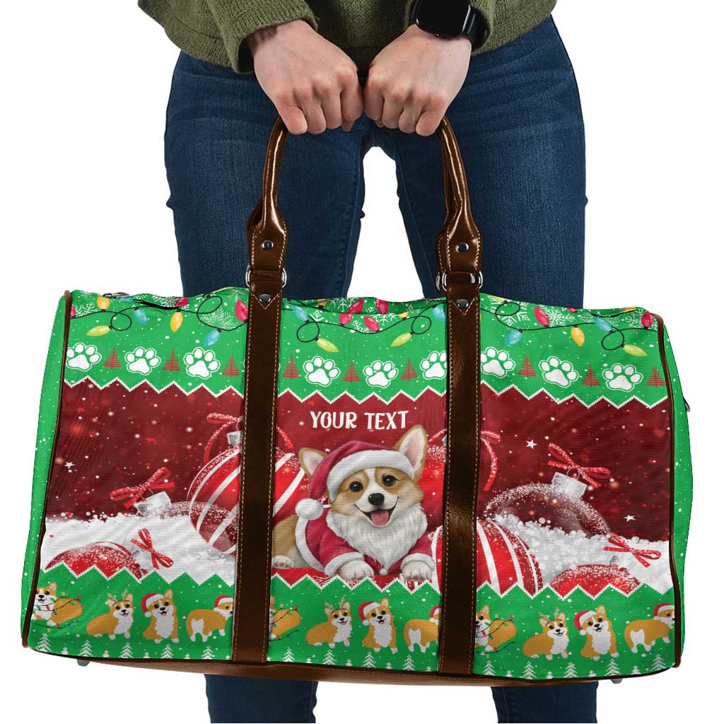 Personalised Wales Corgi Christmas Travel Bag Merry Corg-mas Flag Color - Wonder Print Shop