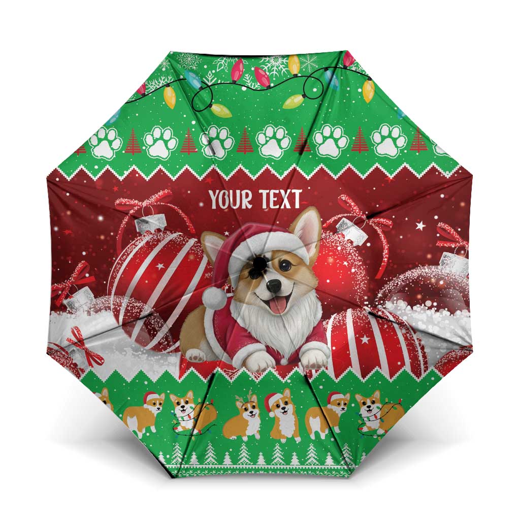 Personalised Wales Corgi Christmas Umbrella Merry Corg-mas Flag Color - Wonder Print Shop