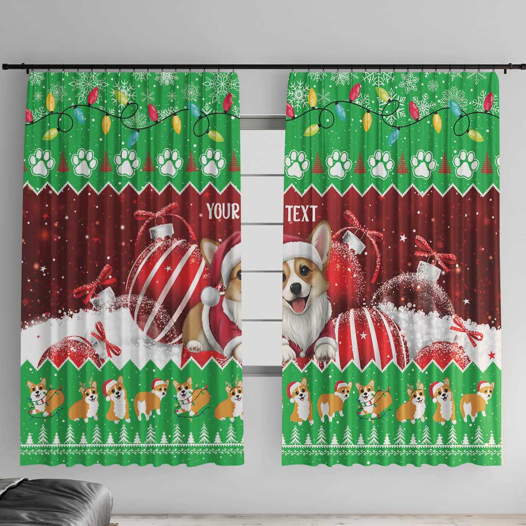 Personalised Wales Corgi Christmas Window Curtain Merry Corg-mas Flag Color - Wonder Print Shop