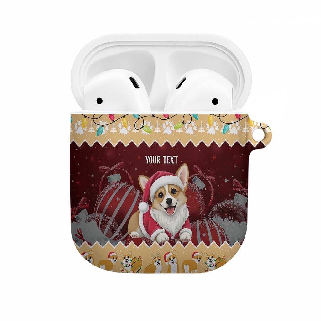 Personalised Wales Corgi Christmas AirPods Case Merry Corg-mas Yellow Color - Wonder Print Shop