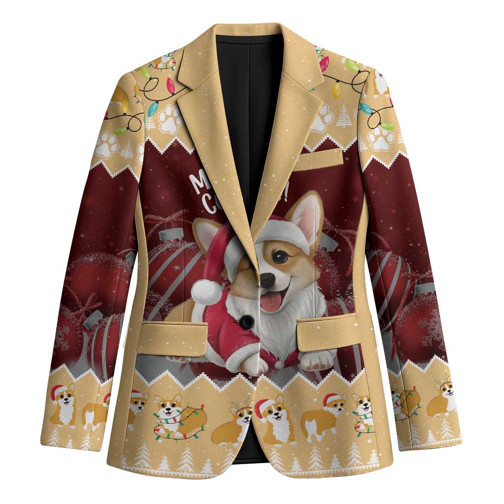 Personalised Wales Corgi Christmas Blazer Merry Corg-mas Yellow Color - Wonder Print Shop