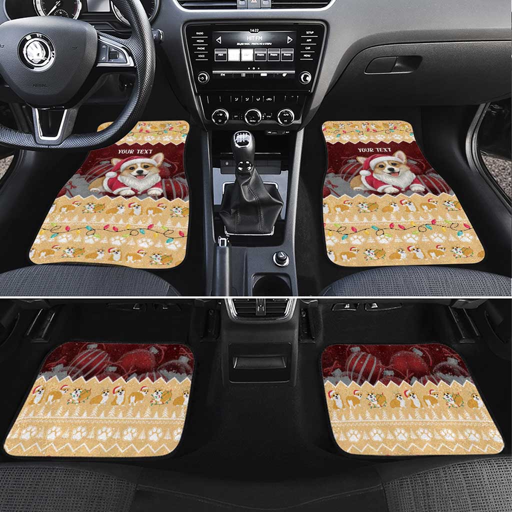 Personalised Wales Corgi Christmas Car Mats Merry Corg-mas Yellow Color - Wonder Print Shop