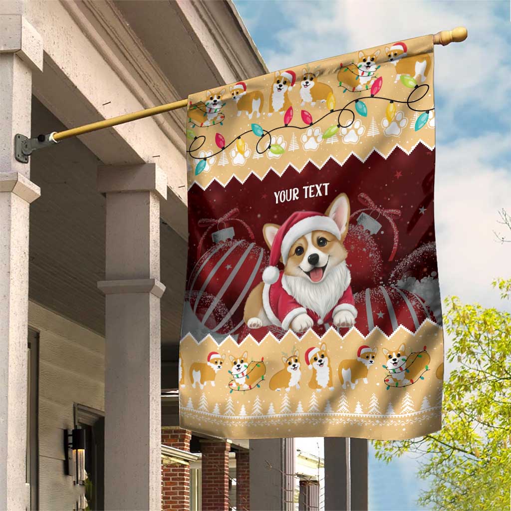 Personalised Wales Corgi Christmas Garden Flag Merry Corg-mas Yellow Color - Wonder Print Shop