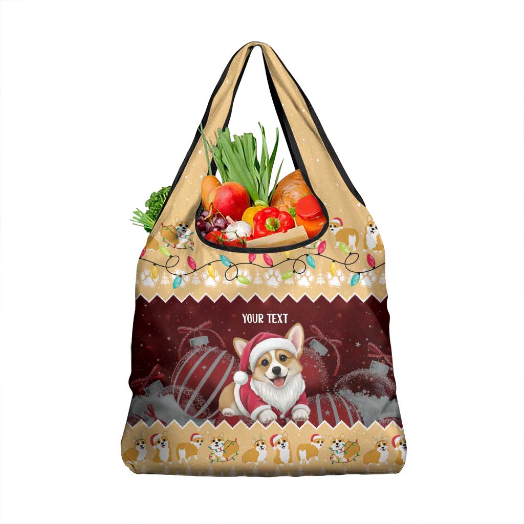 Personalised Wales Corgi Christmas Grocery Bag Merry Corg-mas Yellow Color - Wonder Print Shop