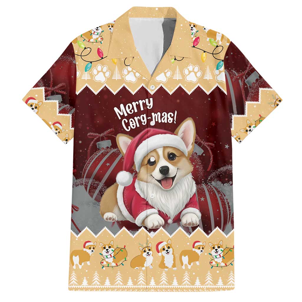 Personalised Wales Corgi Christmas Hawaiian Shirt Merry Corg-mas Yellow Color - Wonder Print Shop