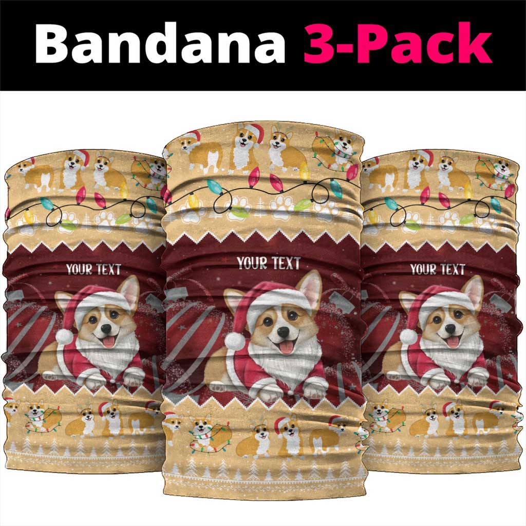 Personalised Wales Corgi Christmas Neck Gaiter Merry Corg-mas Yellow Color - Wonder Print Shop