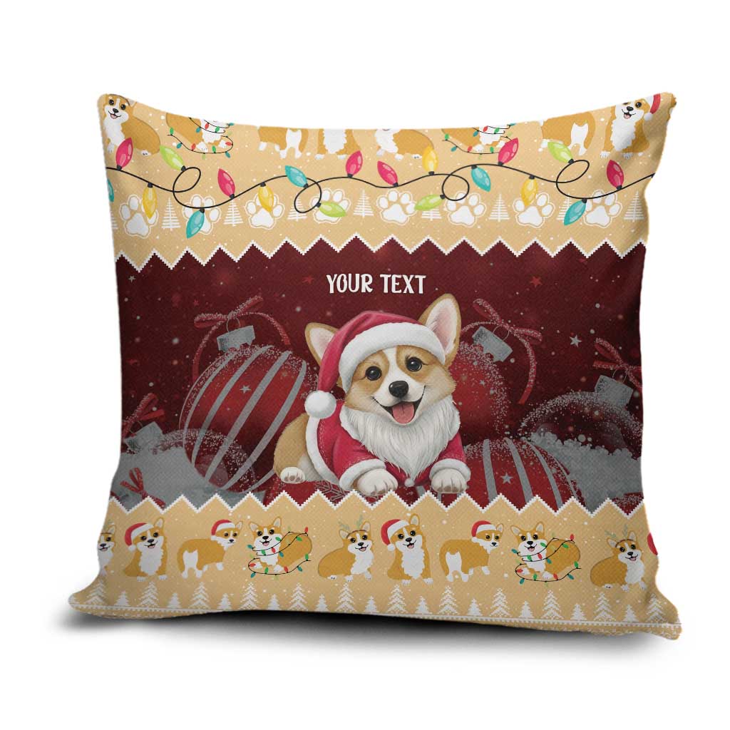 Personalised Wales Corgi Christmas Pillow Cover Merry Corg-mas Yellow Color - Wonder Print Shop