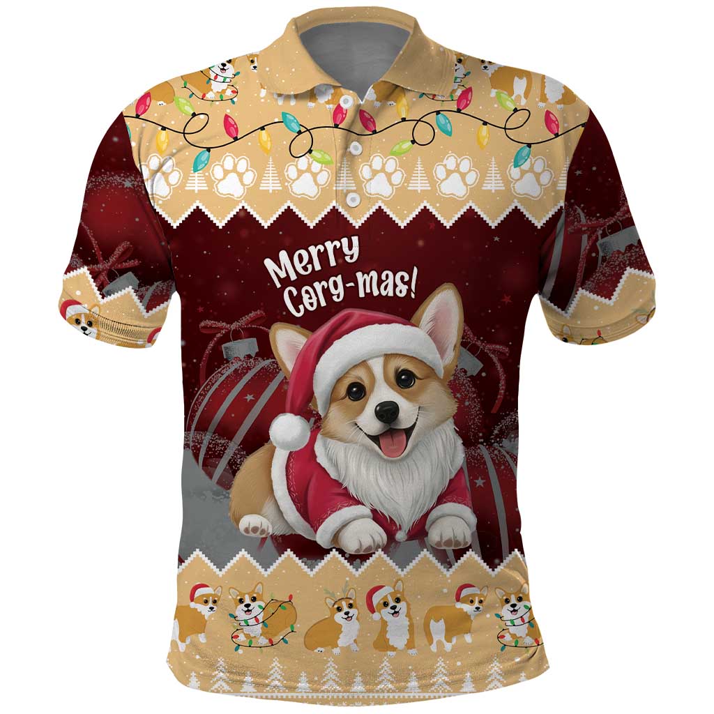 Personalised Wales Corgi Christmas Polo Shirt Merry Corg-mas Yellow Color - Wonder Print Shop