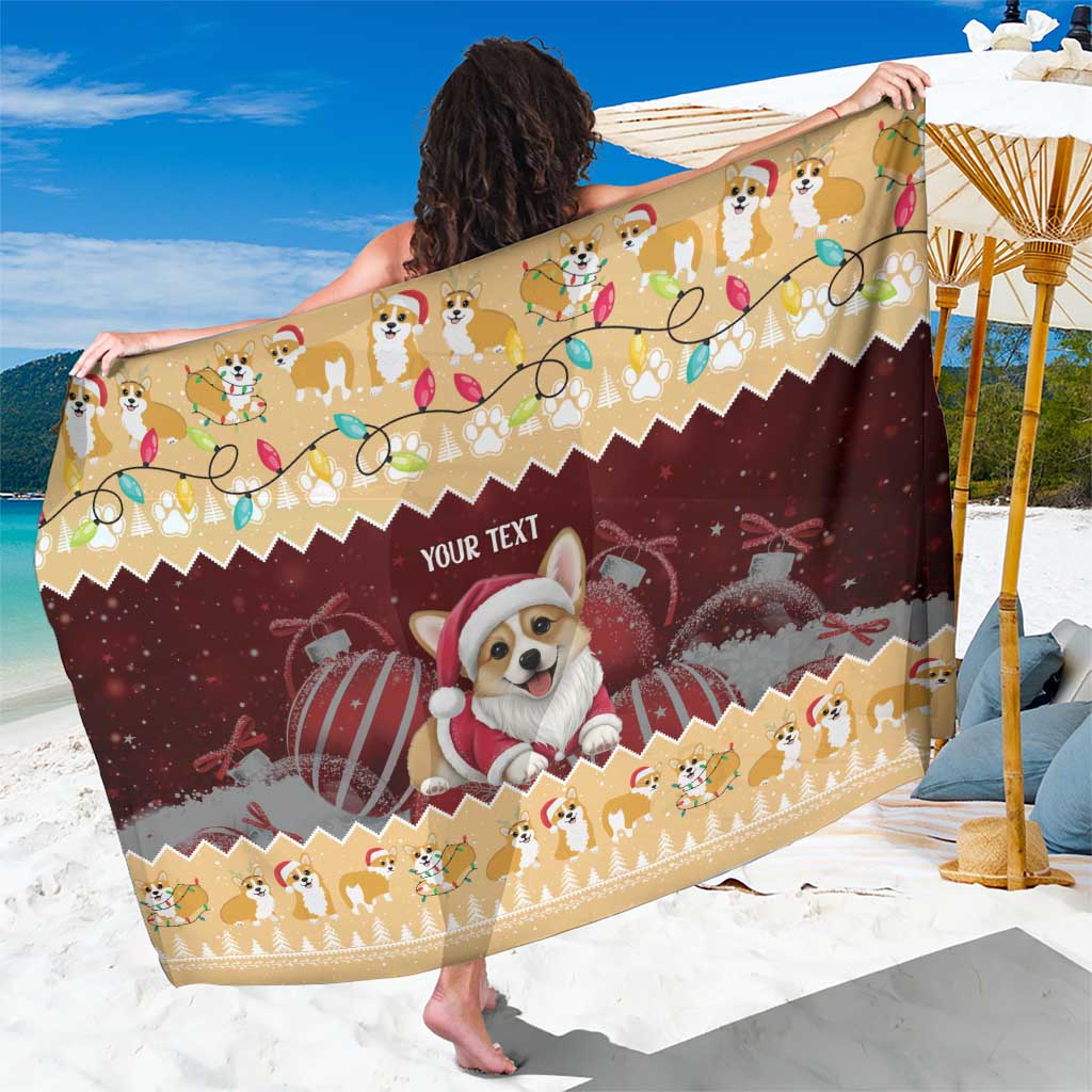 Personalised Wales Corgi Christmas Sarong Merry Corg-mas Yellow Color - Wonder Print Shop