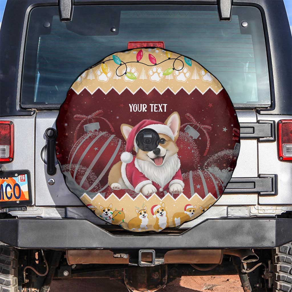 Personalised Wales Corgi Christmas Spare Tire Cover Merry Corg-mas Yellow Color - Wonder Print Shop