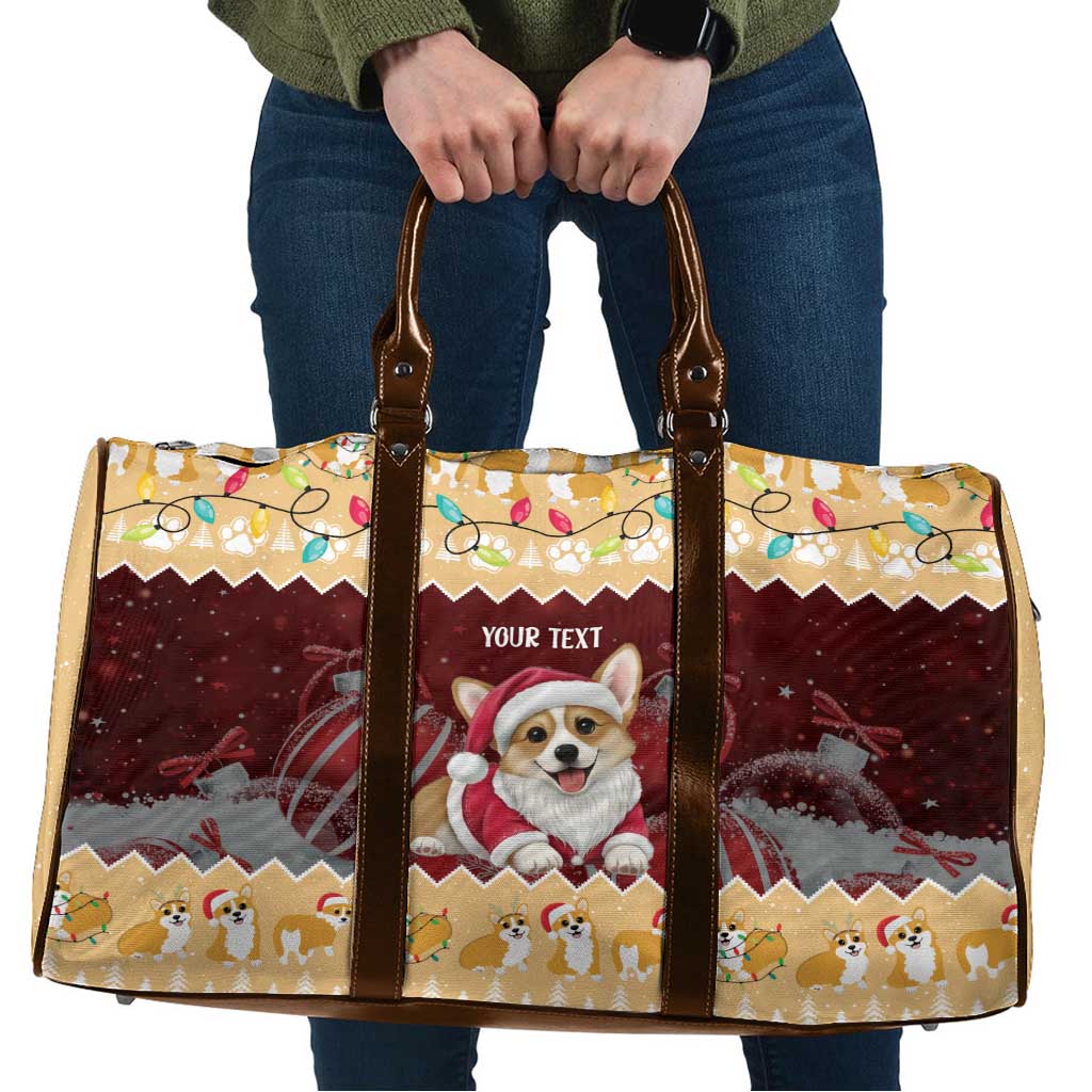 Personalised Wales Corgi Christmas Travel Bag Merry Corg-mas Yellow Color - Wonder Print Shop